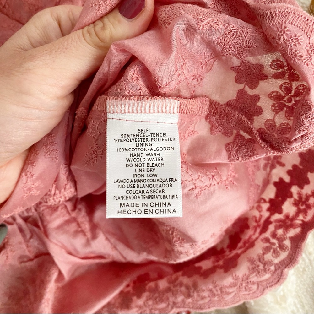 Pink Ruffle Lace Peplum Blouse - Picture 6 of 9